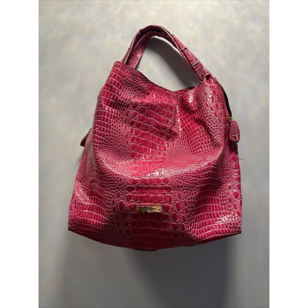 Jessica Simpson Pink Large Purse Snap Closure 16"×18" Floral Inside,Pockets